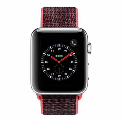 Ремінець Nylon loop на Apple Watch 38/40/41mm Crimson black